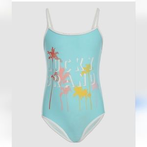 Lucky Brand. Girls One Piece Swimsuit. Light Blue. Size XL. NWT.